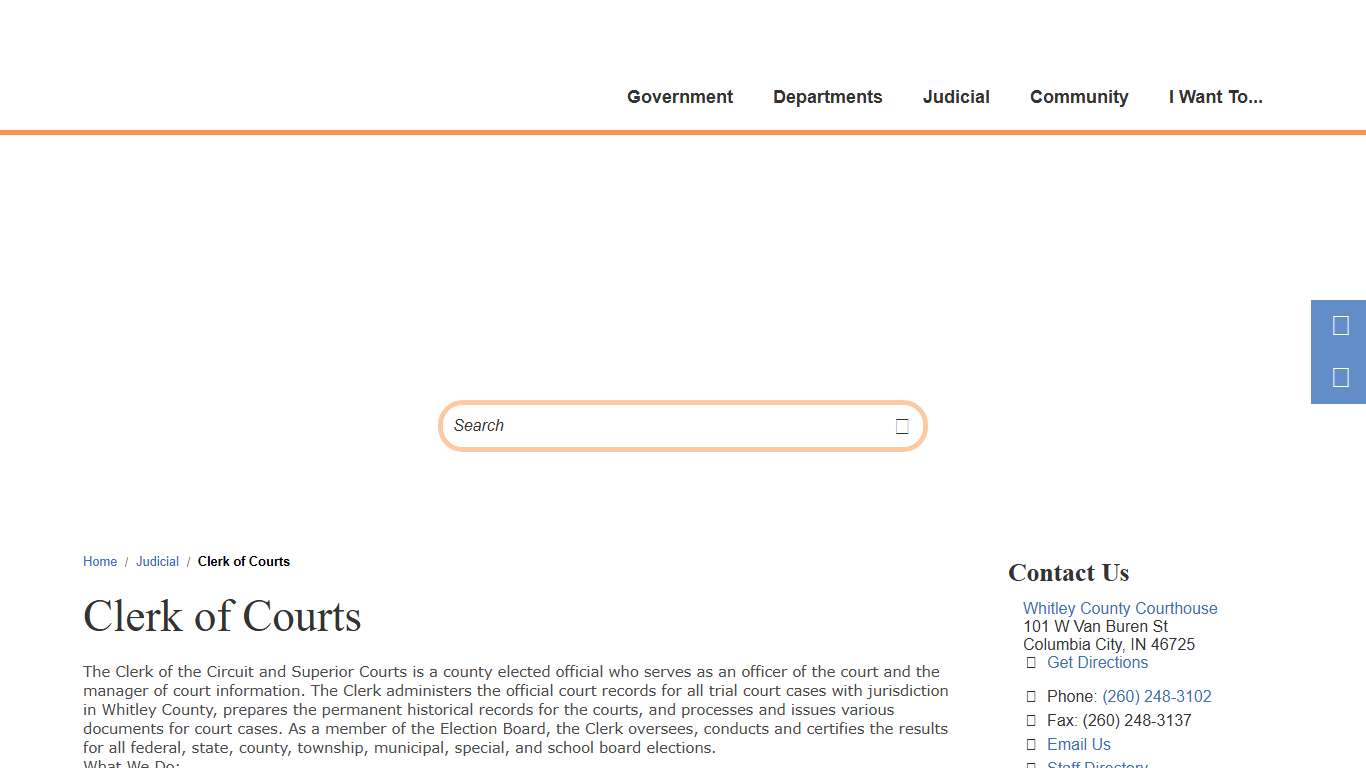 Clerk of Courts / Whitley County, Indiana