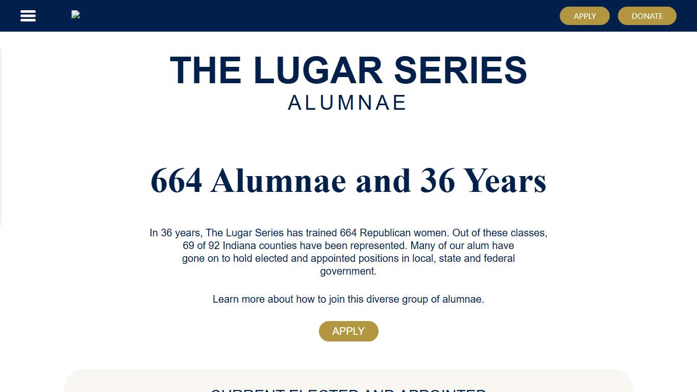 The Lugar Series Our Alumnae