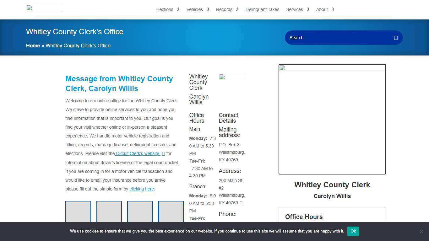 Whitley County Clerk's Office Carolyn Willis, Kentucky County Clerk